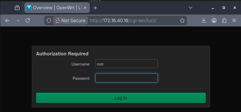 LuCI login